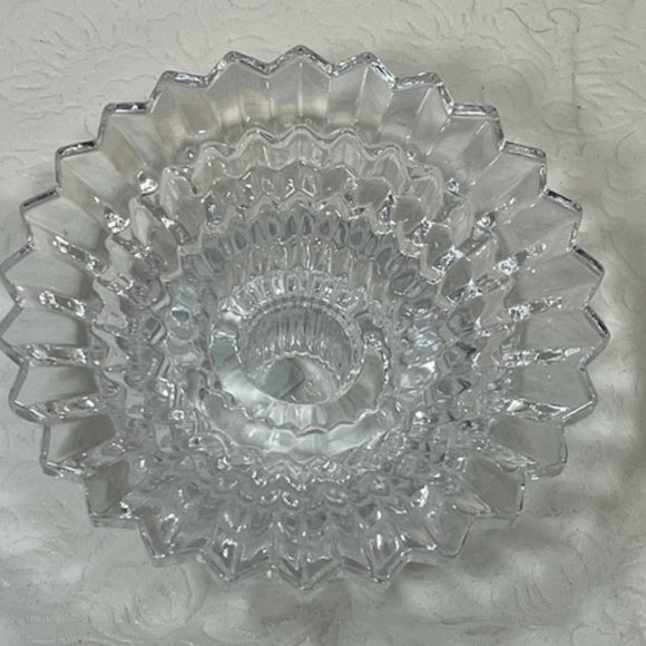 PartyLite Glass Cut Radiance Candle Holder Fits 1"-3" Round Candles 5"x2.25" - Picture 4 of 11